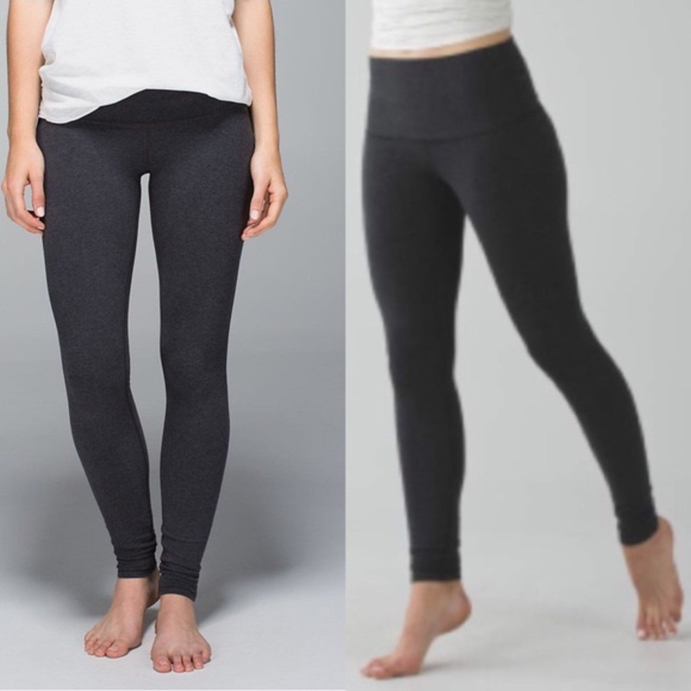 Lululemon Cotton Wunder Under Pants Leggings Gray